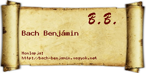 Bach Benjámin névjegykártya